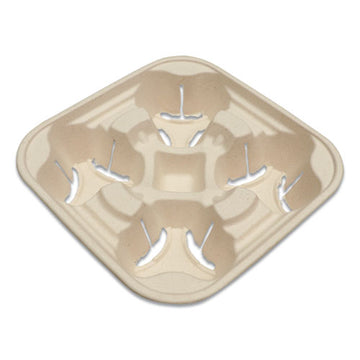 World Centric® Fiber Cup Carriers, 8 Oz To 22 Oz Cups, Four Cups, Natural, 600-carton freeshipping - TVN Wholesale